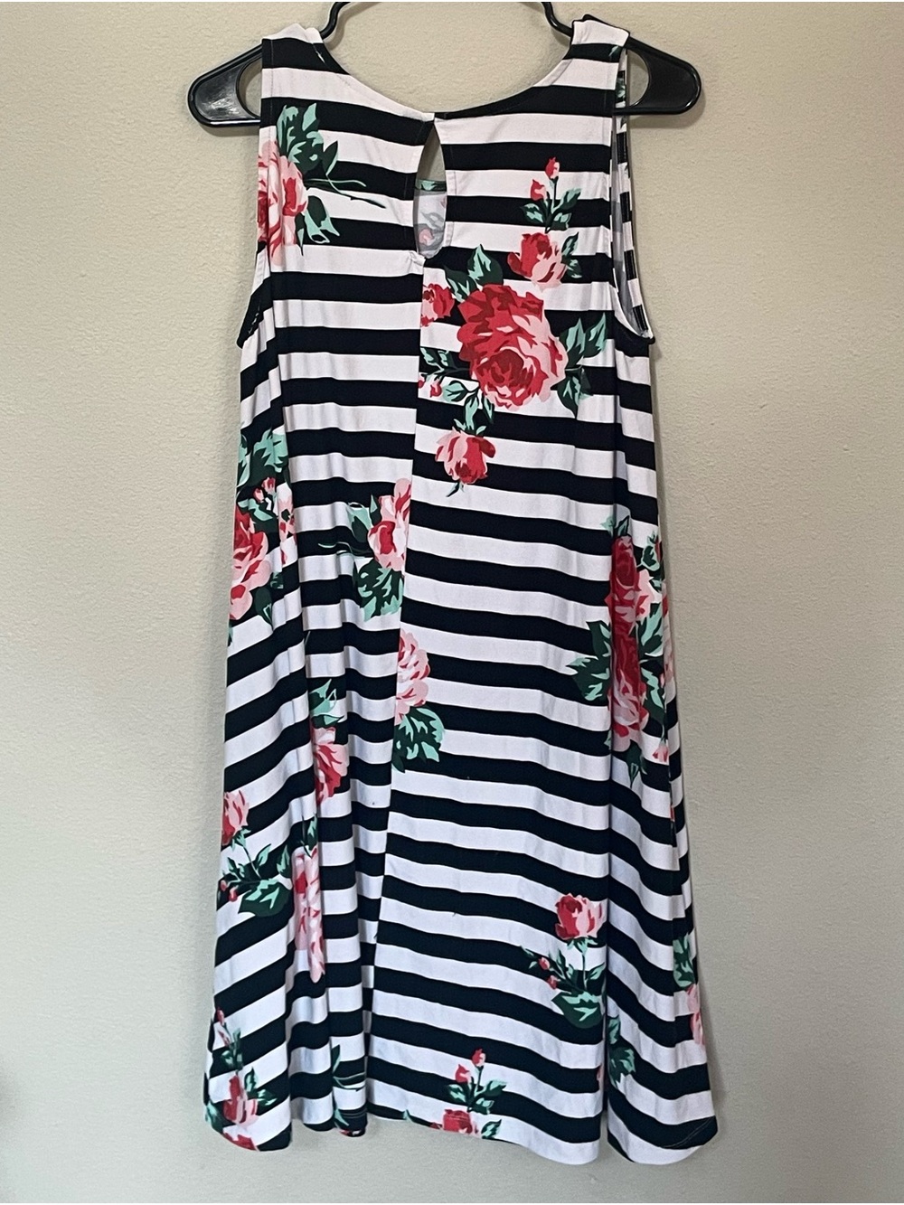 Bobbie Brooks Size XL Striped Pink Floral Dress - Picture 2 of 5